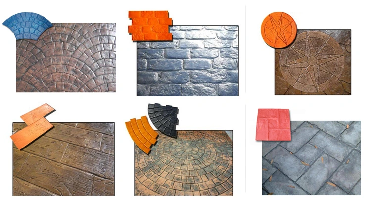 Stamped Concrete Patio Patterns Designs Polyurethane Texture Stamp Mat Moulds for Concrete